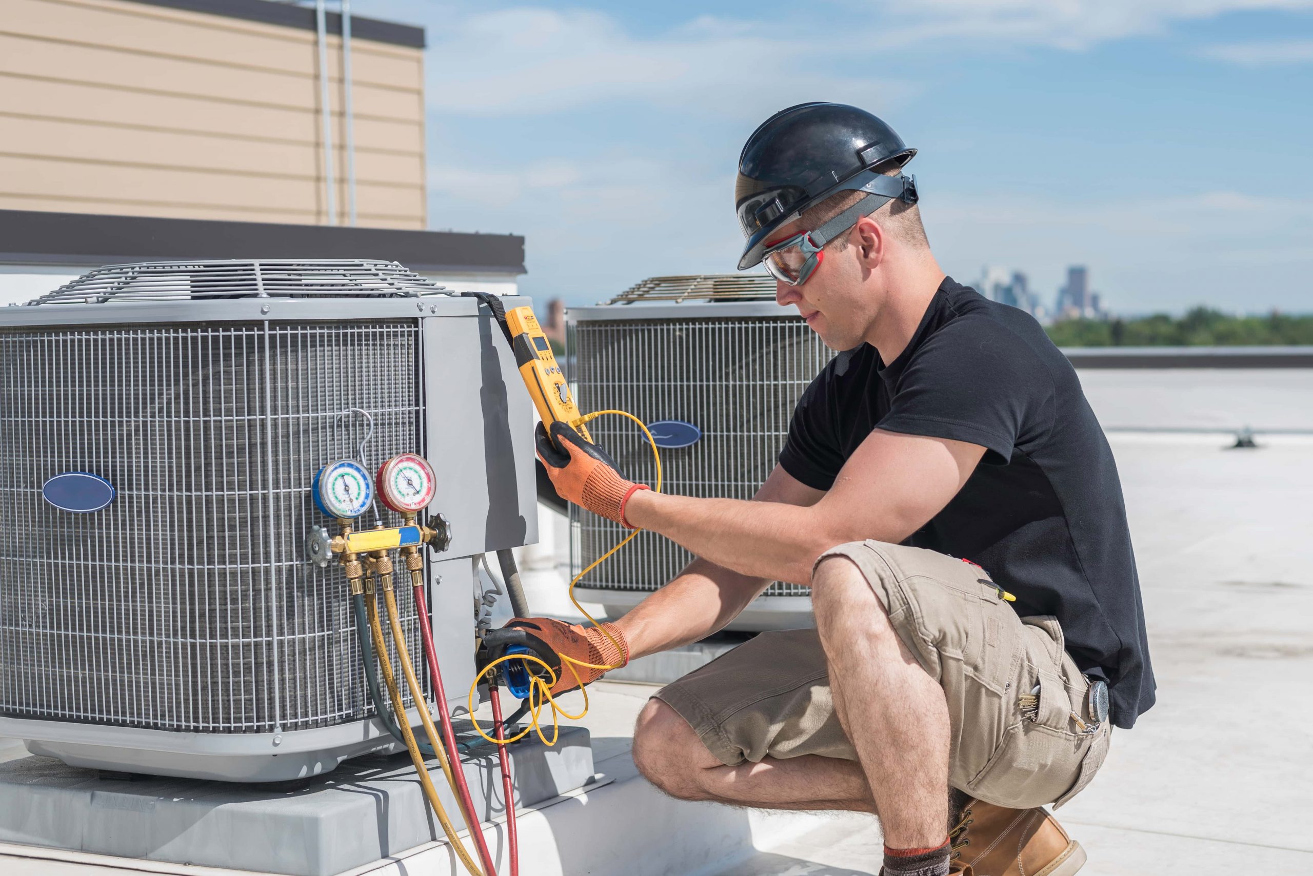 JD's certified HVAC technician on the job