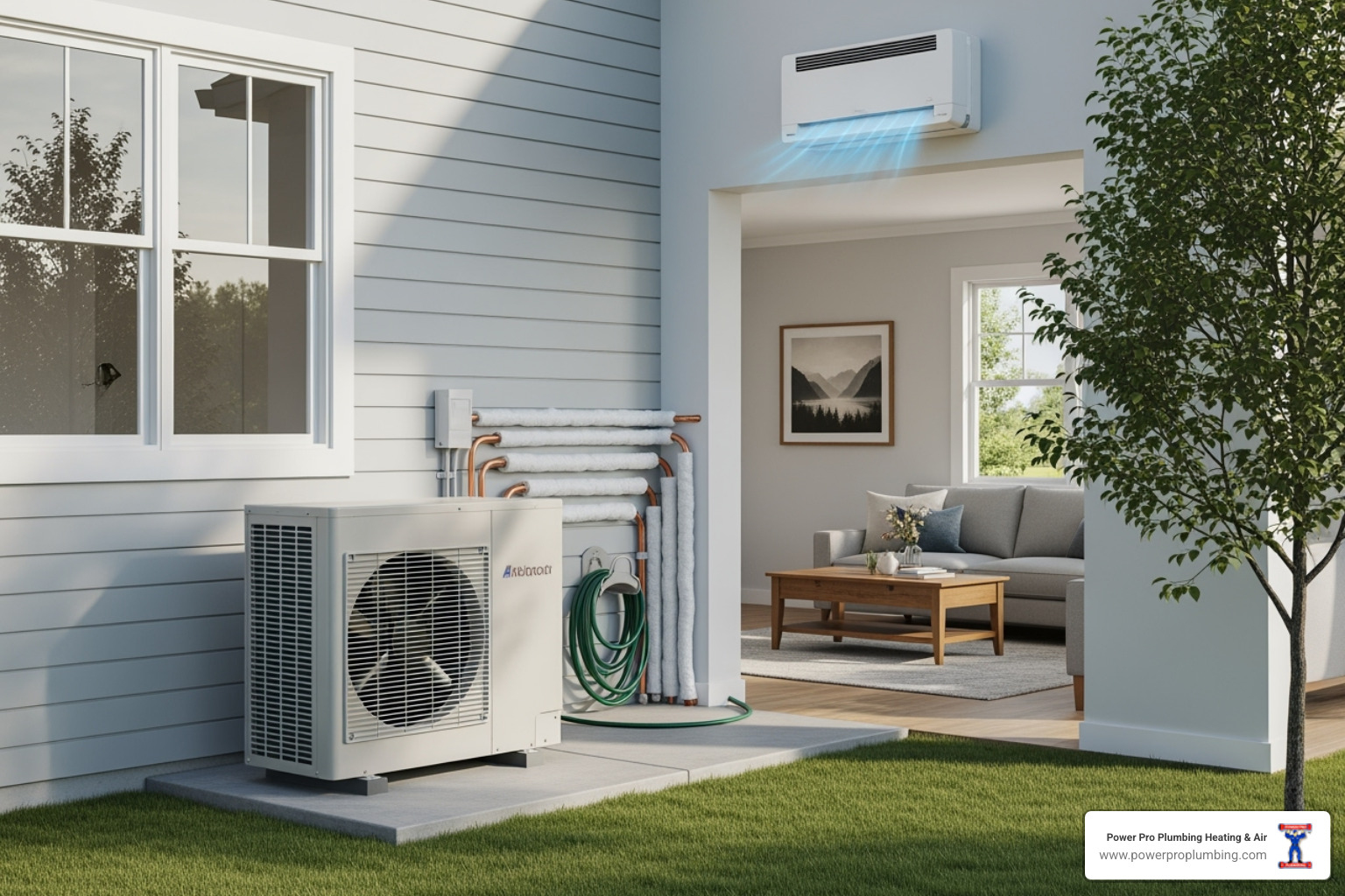 Ductless mini-split HVAC system installation
